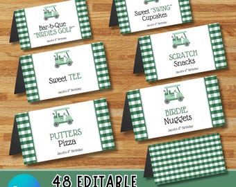 Golf Food Labels, Mastered First Year, Golf Birthday Food Tents,Birthday Food Tent Card,Hole In One Birthday Food Name Card,Instant Download