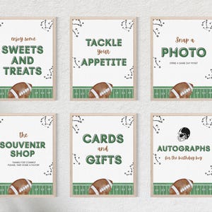 Football Party Signs Bundle: Editable Sports Birthday Decor (Digital Download)