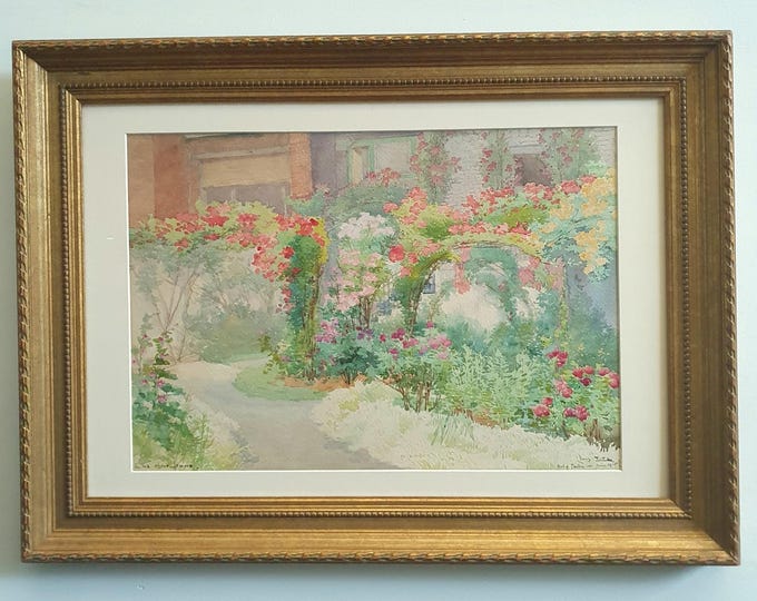 Featured listing image: Antique intimate watercolor from 1915, by Belgian Artist