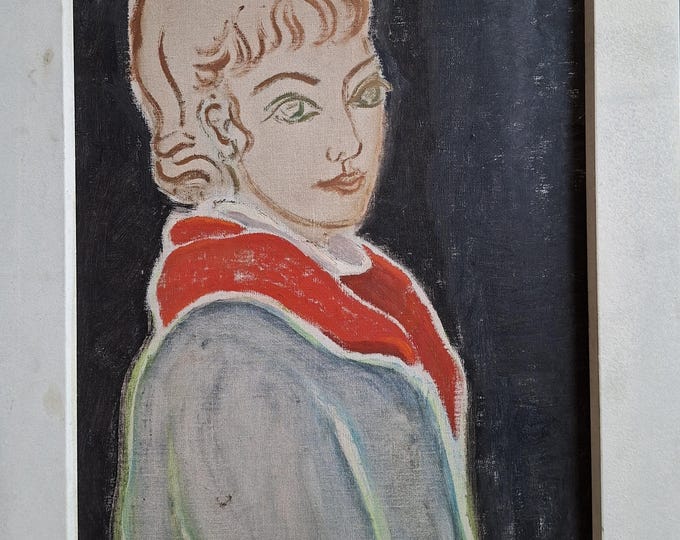 Featured listing image: Suzanne Thienpont Original Painting  Female Portrait, Post-War Figurative Art