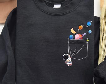 Astronaut Sweatshirt: Spaceman Space Graphic Unisex Crewneck