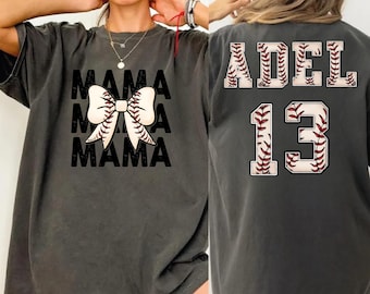 Comfort Colors Custom Baseball Mom Shirt, Baseball Mama Shirt, Baseball Shirt Women, Personalized Baseball Shirt, Retro Baseball Shirt,