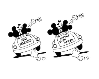 Mickey And Minnie Just Married SVG, Happily Ever After Love SVG,Happy Mouses, Family Trip SVG, Customize Gift Svg, Vinyl Cut File,