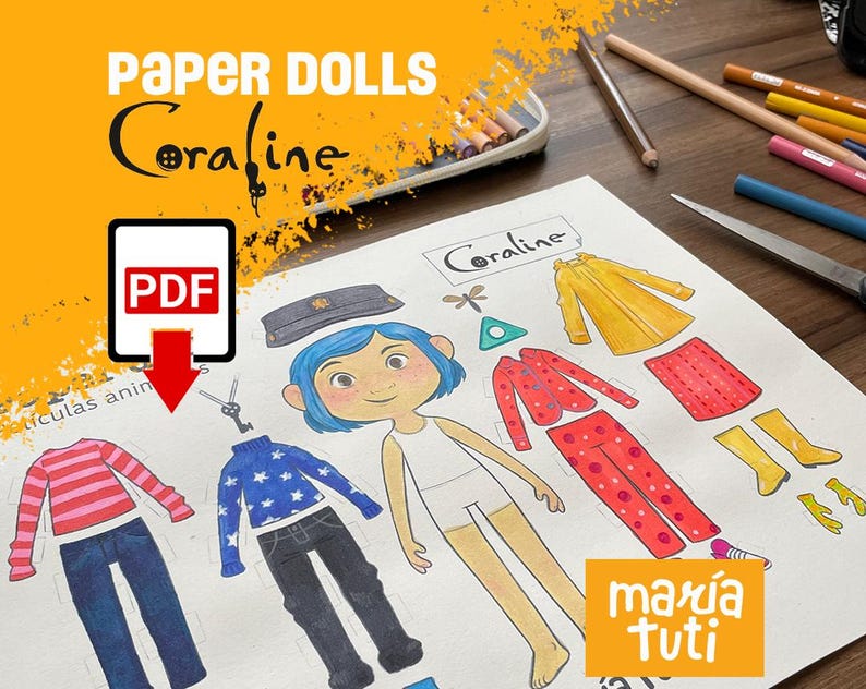 Coraline Printable Paper Doll Etsy