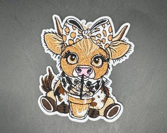 Western Cow Iron on Patch