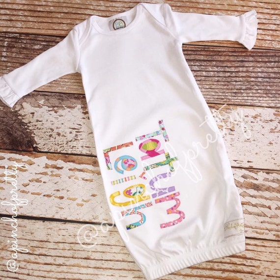 ruffle sleeve baby gown