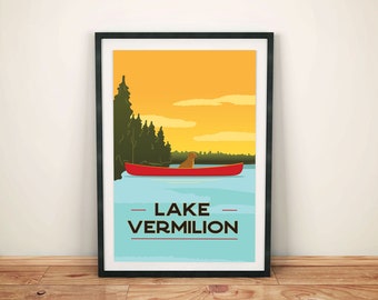 Cartel del lago Vermilion: Arte en papel mate Giclée