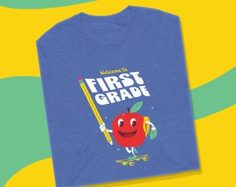 Camisa retro de maestra, camisa de maestra de primer grado, bienvenida a primer grado, camisa de maestra de patineta, camisa linda de maestra, camisa de maestra del primer día