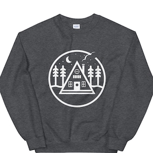 A-Frame Cabin Sweatshirt: Winter Lake House Shirt