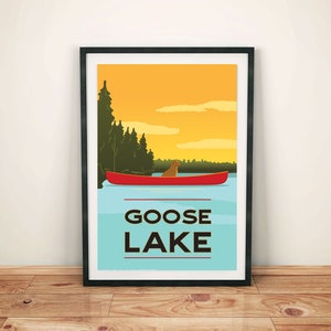 Goose Lake Poster, Goose Lake wall art, goose lake decor, goose lake gift