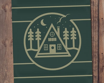 Manta de cabaña con estructura en forma de A: Diseño acogedor de cabaña en el lago