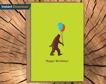 Tarjeta imprimible de feliz cumpleaños para Pie Grande