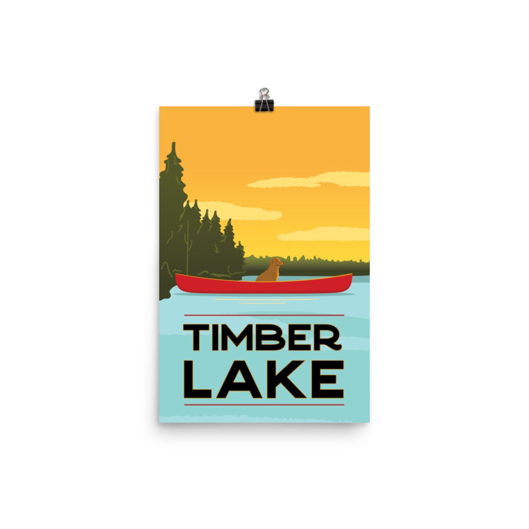 Timber Lake Poster Timber Lake Art Timber Lake Timber Lake Etsy