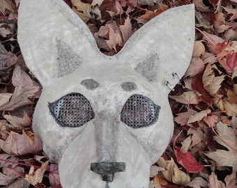 Fox Mask, Gray/Beige