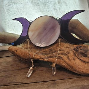 Moon Phase Stained Glass Wall Decor for the Moon Goddess in your life