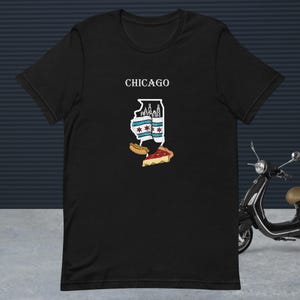 Chicago Tee in white outline