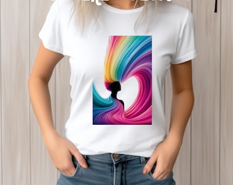Colorful Graphic T-Shirt: Vibrant Women's Fashion Top