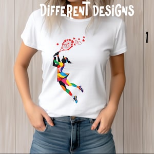 Colorful Tennis Player Unisex Tee Shirt - Tennis Lover Gift, Sports Fan Apparel, Athletic Clothing, Graphic Tee, Tennis Player Shirt