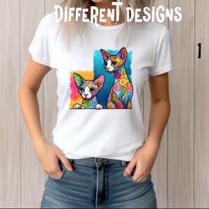 Colorful Cats Unisex Tee, Cat Lover Shirt, Bright Feline T-Shirt, Animal Graphic Top, Kitty Print Clothing