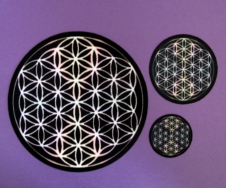 Flower of Life Blk Cosmic White Wholesale Max 40% OFF Grid Crystal Clo Cloth Altar