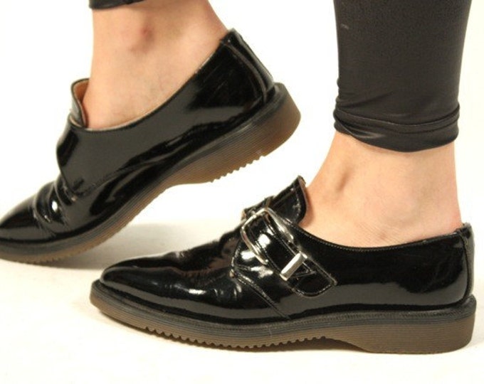 VTG 80's Patent Leather DOC MARTEN Buckle Brothel CREEPER - Etsy