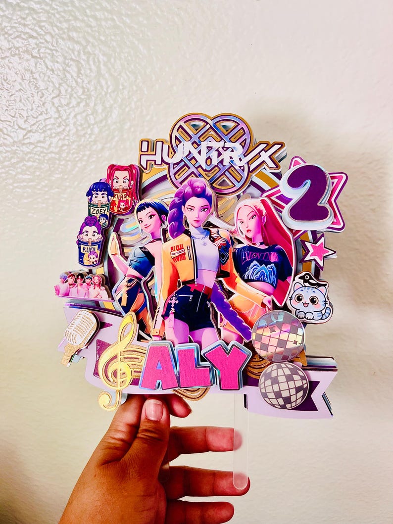 KPOP Demon Hunters Cake Topper, 3D Birthday Party Decoration - Etsy