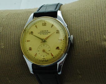 Small second - Fifties - Vintage - Swiss made - Steel - New quality strap - Crocodille look - Handwound  - 1950's