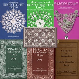 7 Traditional Irish Crochet Lace Patterns Ebooks – Vintage Collection | English PDF FILES