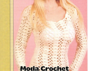 IN SPAGNOLO Revista de crochet en español - Patron de blusa a crochet - Ganchillo Moda crochet 2009 - Jersey - Maglione all'uncinetto