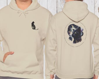 Spiritual Cat Moon Quote Hoodie, Cat Lover Sweatshirt, Unisex Hoodie, Gift for Cat Lovers, Celestial Hoodie, Cozy Cat Hoodie, Moon Phase
