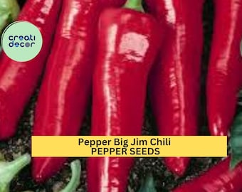 3pcs of 300mg Hatch Big Jim Chili Pepper Seeds – Mild to Medium Heat, Long Pods, Perfect for Roasting and Garden Growing Seeds for Planting