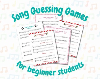 Music Guessing Game for Beginner Piano Students - Treble Clef Sight-reading and Simple Rhythms with Songs Kids Love!