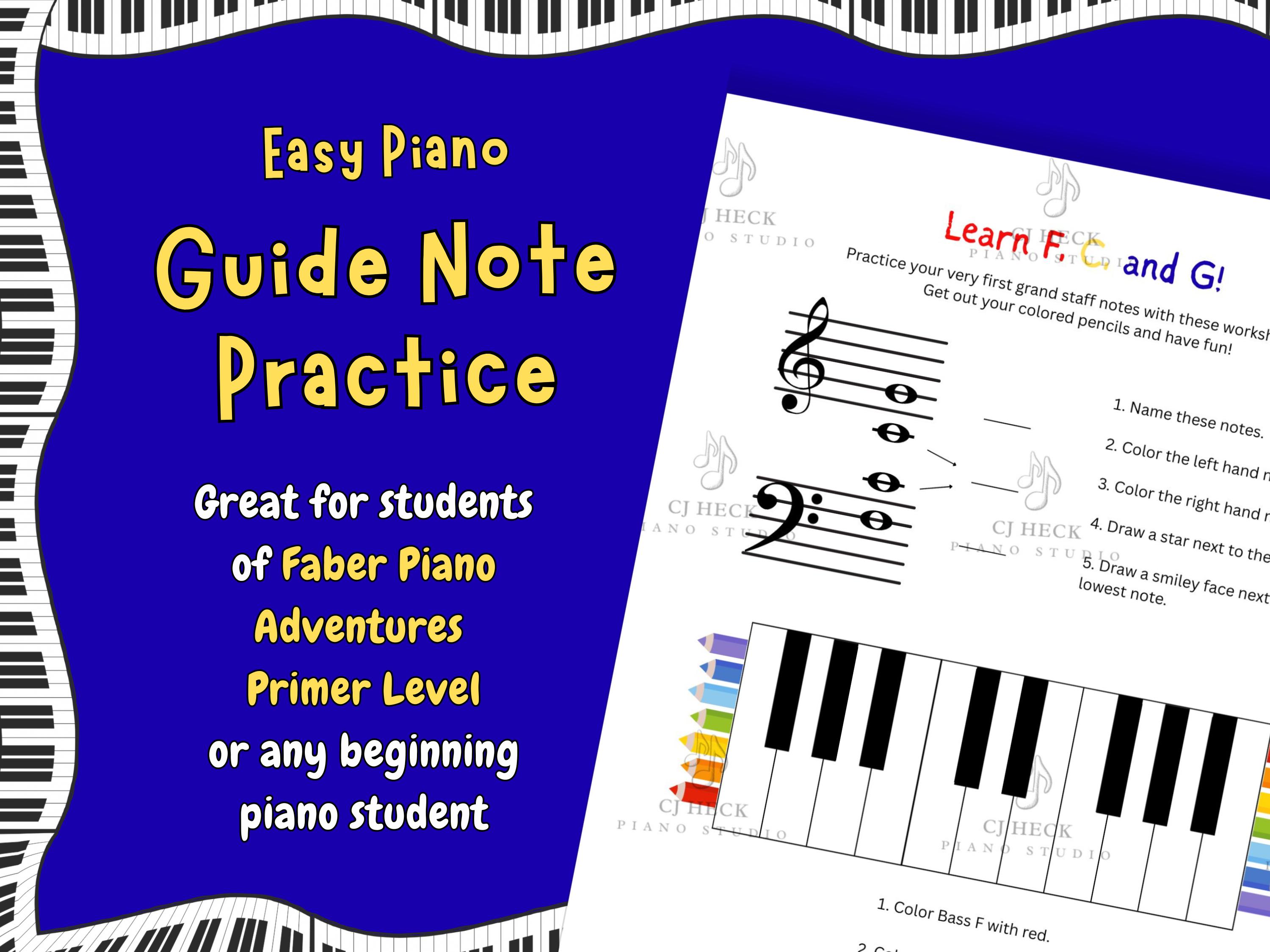 Easy Grand Staff Note Practice - for Beginner Piano Students - Etsy