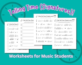 Musical Time Signature Practice Worksheets - Great for Beginner to Intermediate Music Students