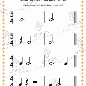 Beginner Music Student Rhythm Worksheets - Etsy