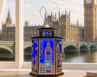 Personalized London Skyline Lantern Light, Big Ben Night Light