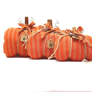 Primitive Handmade Fall Fabric Pumpkins – Farmhouse Decor, Autumn Decor, Rustic Cottagecore