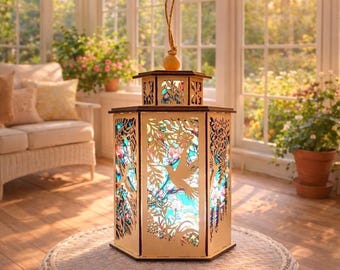 Personalized Hummingbird Lantern Light, Mother's Day Gift, Bird Lover Gift, 2 Style Options