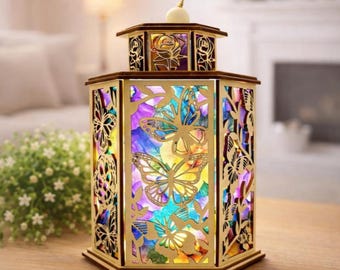 Linterna de mariposa personalizada, regalo para el Día de la Madre, luz LED incluida.