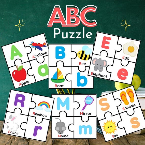 ABC Puzzle Pack: Fun Letter Learning Printables, Alphabet Puzzle