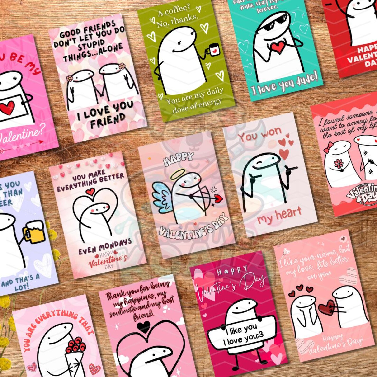 Flork Valentine Meme Cards - 21 Printable Designs in 4 Sizes for Any ...