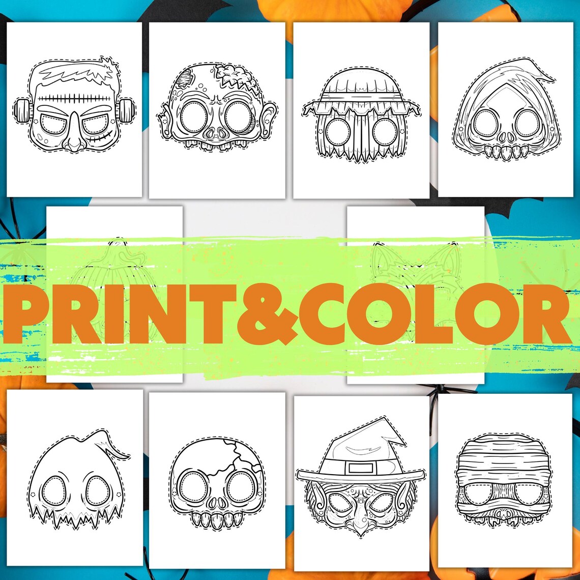 Printable Halloween Masks, Paper Costume, Instant Download, Spooky ...