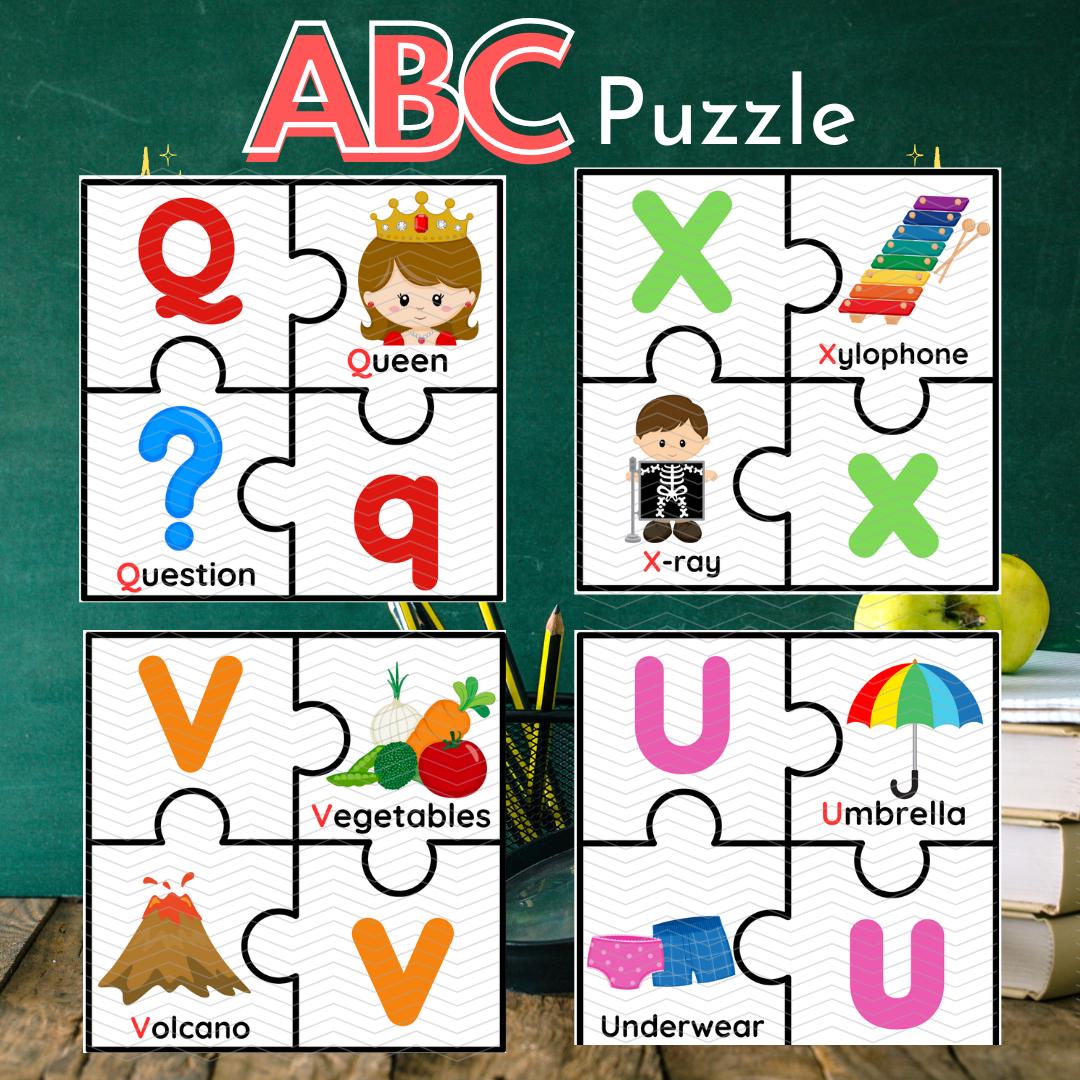 ABC Puzzle Pack: Fun Letter Learning Printables, Alphabet Puzzle, Learn ...