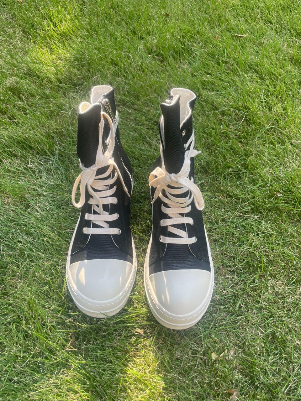 Rick Owens Model Star Shoes Canvas Unisex Boots High Top