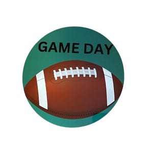 Football Wreath Sign, 8 Inch Game Day Wreath Center, Metal Football Sign for Sports Wreaths, Football Door Decor, Fall Wreath Attachment