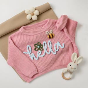Sweater Personalized Toddler | Personalized Baby Name Sweater | Custom Knit Infant Jumper | Newborn Gift | Handmade sweater