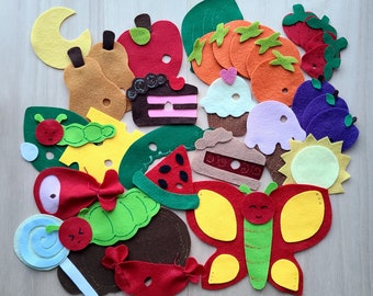 The Very Hungry Caterpillar Felt Story Caterpillar Felt Story children felt stories Preschool Felt Story Spring flannel board story