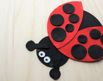 Ladybug with Spots Felt Story / Ladybug Flannel Story / Bug Theme Flannel board / Spring Flannel Board Stories / Ladybug Felt