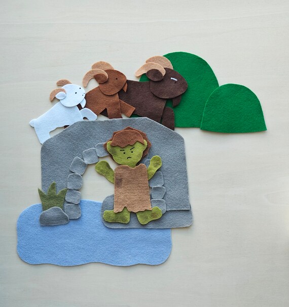 The Three Billy Goats Gruff Felt Board Story // Felt Board Stories // Flannel Board Story // Circle Time // Preschool stories