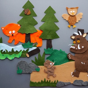 The Gruffalo Felt Story, Circle Time felts stories, Gifts for Teachers, Gifts for Children, Birthday Gift for Preschoolers, Felt Gruffalo